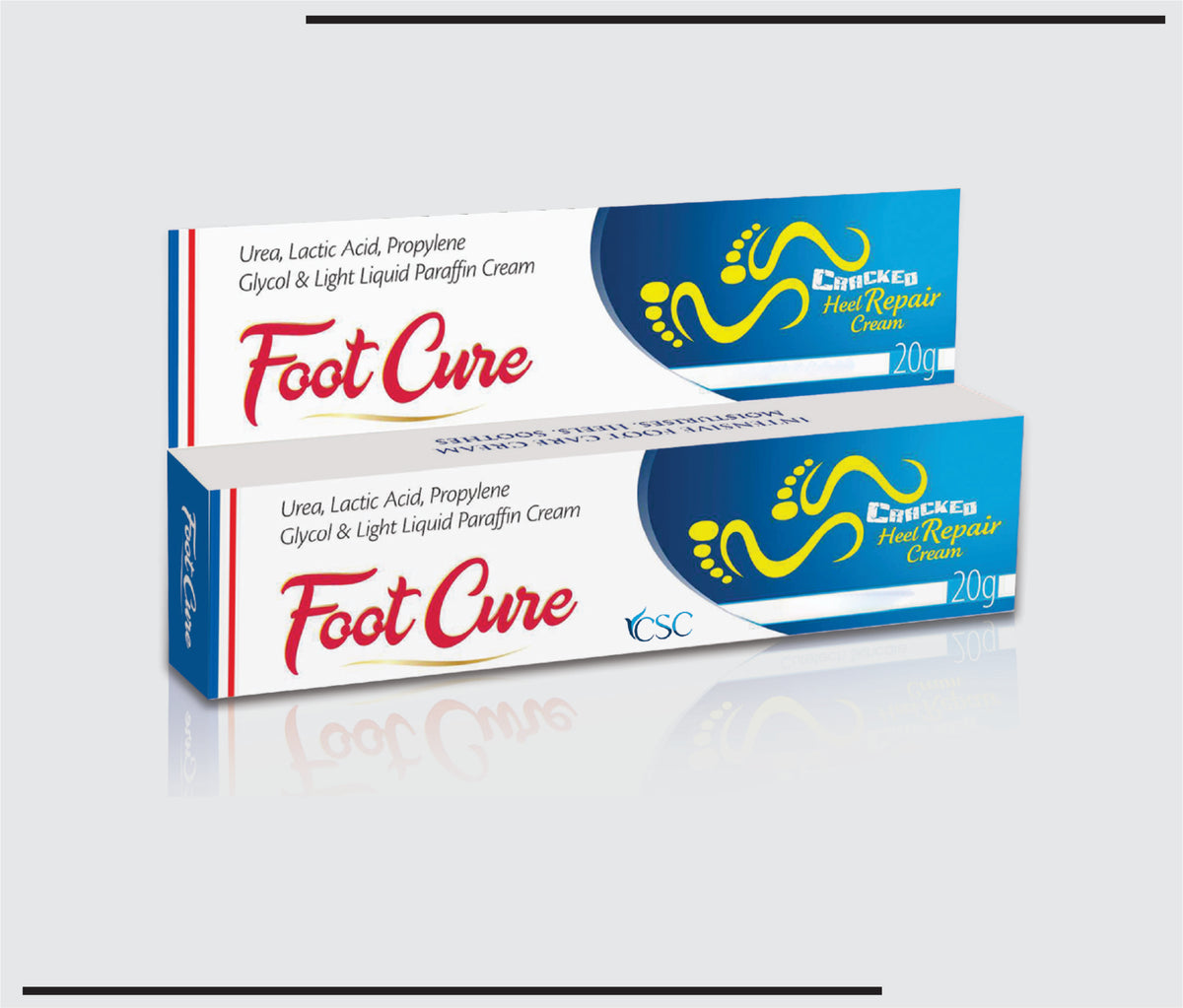 Footcure (20g) Urea 10%, Lactic Acid 10%, Propylene Glycol 10%, Light Liquid Paraffin 10% by Csc