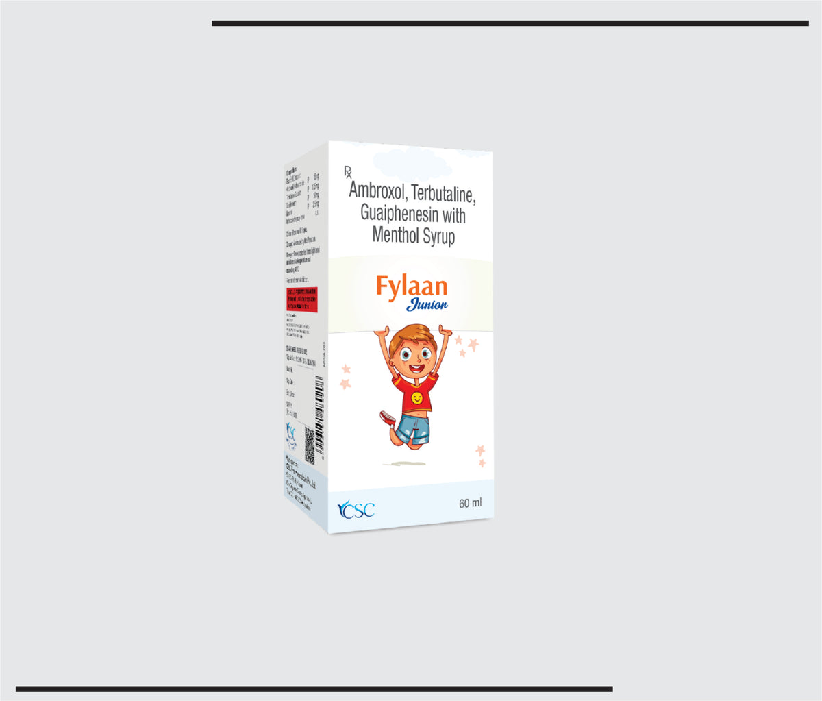 Fylaan Junior (60ml) Ambroxol, Guaiphenesin, Terbutaline Syr by Csc
