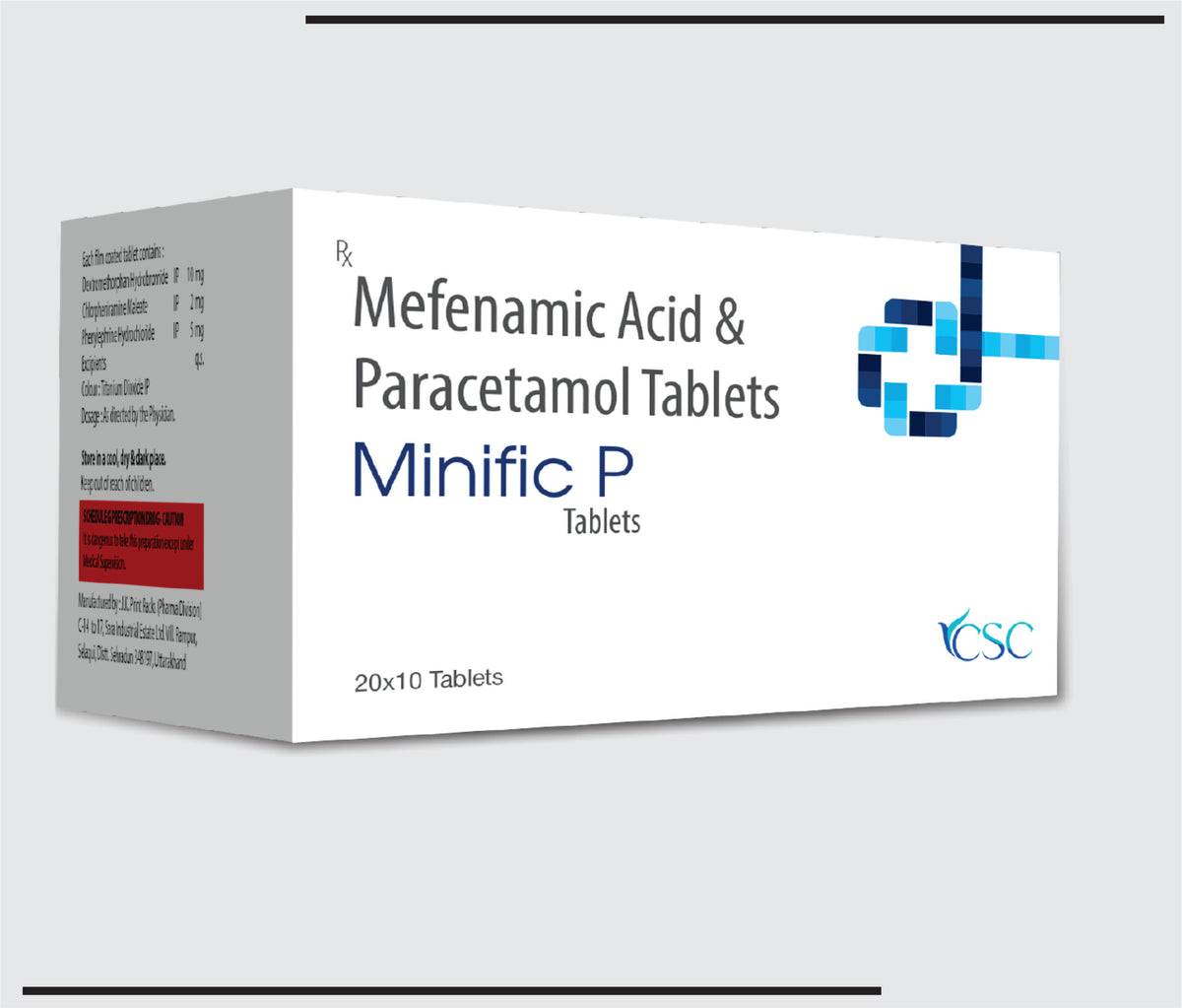 Minific P (20x10) Paracetamol 325 mg, Mefenamic Acid 500 mg by Csc