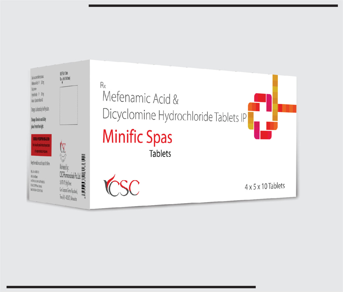 Minific Spas (4x5x10) Mefenamic Acid 250 mg, Dicyclomine 10 mg by Csc