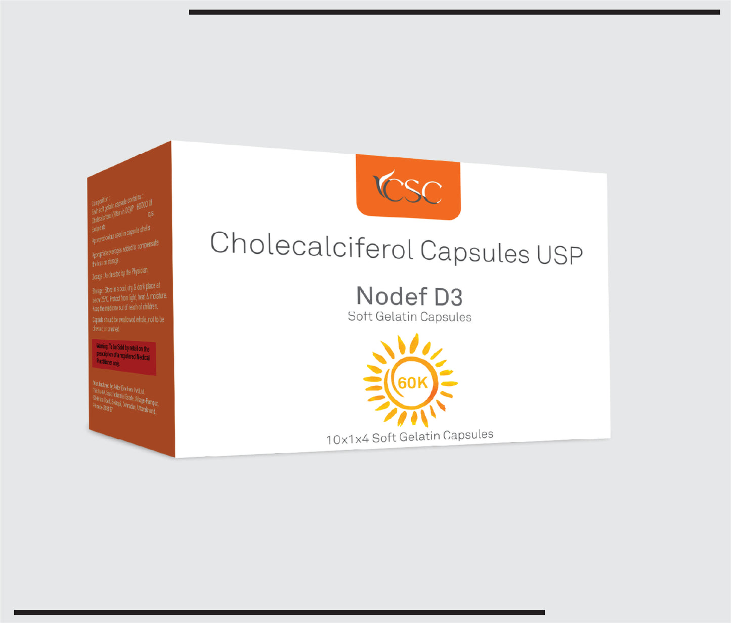 NoDef D3 (10x1x4) Cholecalciferol 60000 IU by Csc