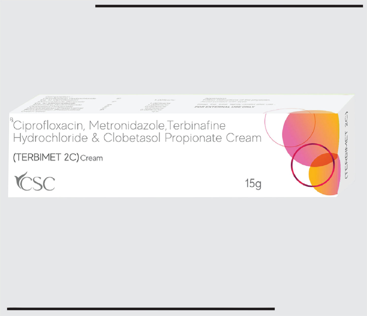 Terbimet 2C (15 gm) Ciprofloxacin 1.00% w/w + Metronidazole 1.00% w/w + Terbinafine Hydrochloride 1.00% w/w + Clobetasole Propionate 0.05% w/w by CSC