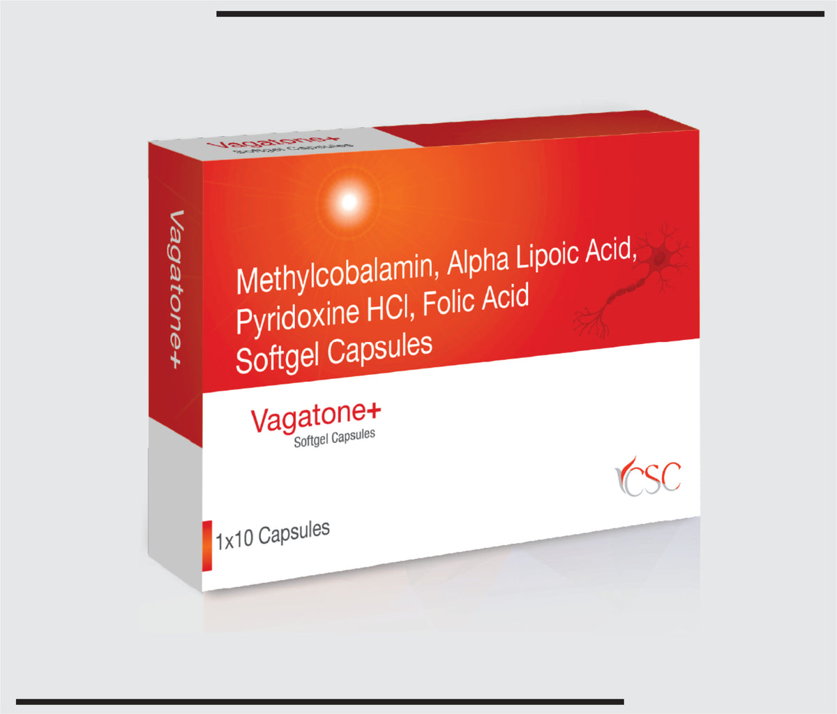 Vagatone + (10x1x10) Methylcobalamin 1500 mcg, Alpha Lipoic Acid 100 mg, Pyridoxine 3 mg, Folic Acid 1.5 mg by Csc
