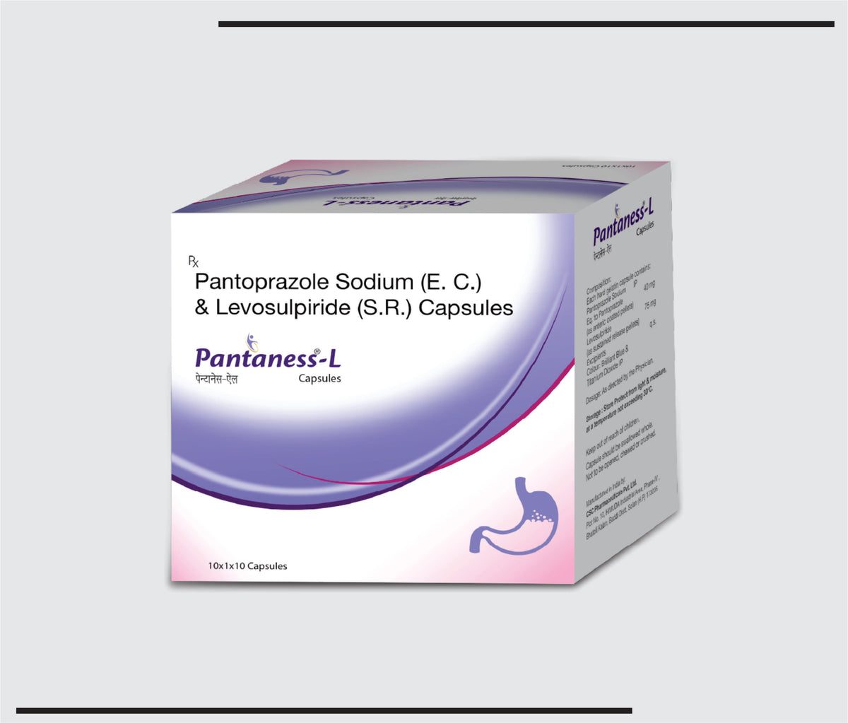 Pantaness L (10x1x10) Pantoprazole 40 mg, Levosulpiride 75 mg SR by Csc