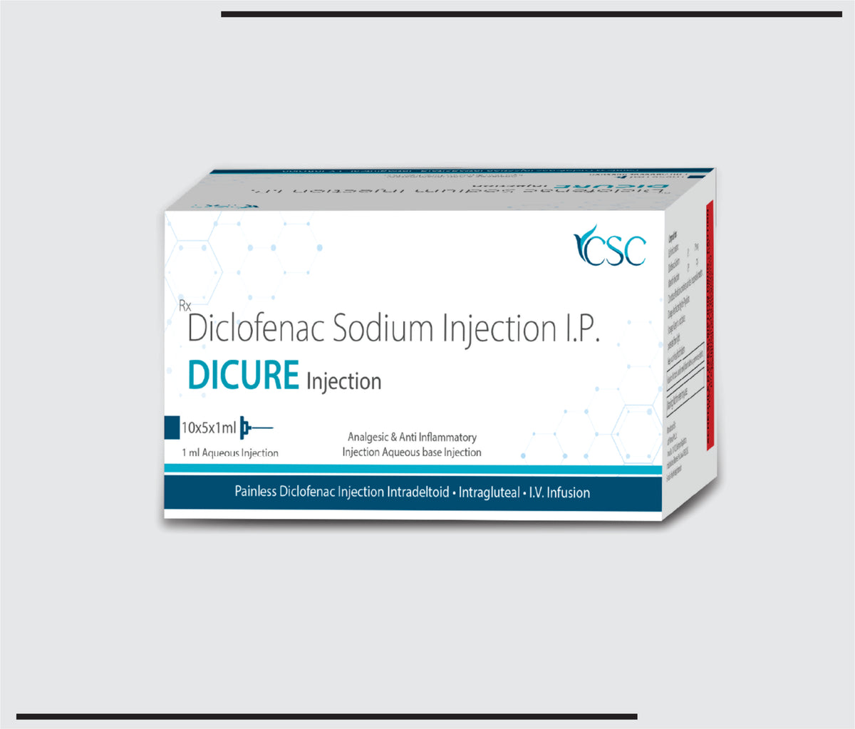 Dicure 1ML (Amp.) Diclofenac Sodium 75 mg/ml Inj by Csc