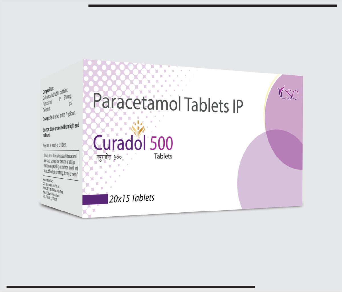 Curadol 500 (20x15) Paracetamol 500 mg by Csc