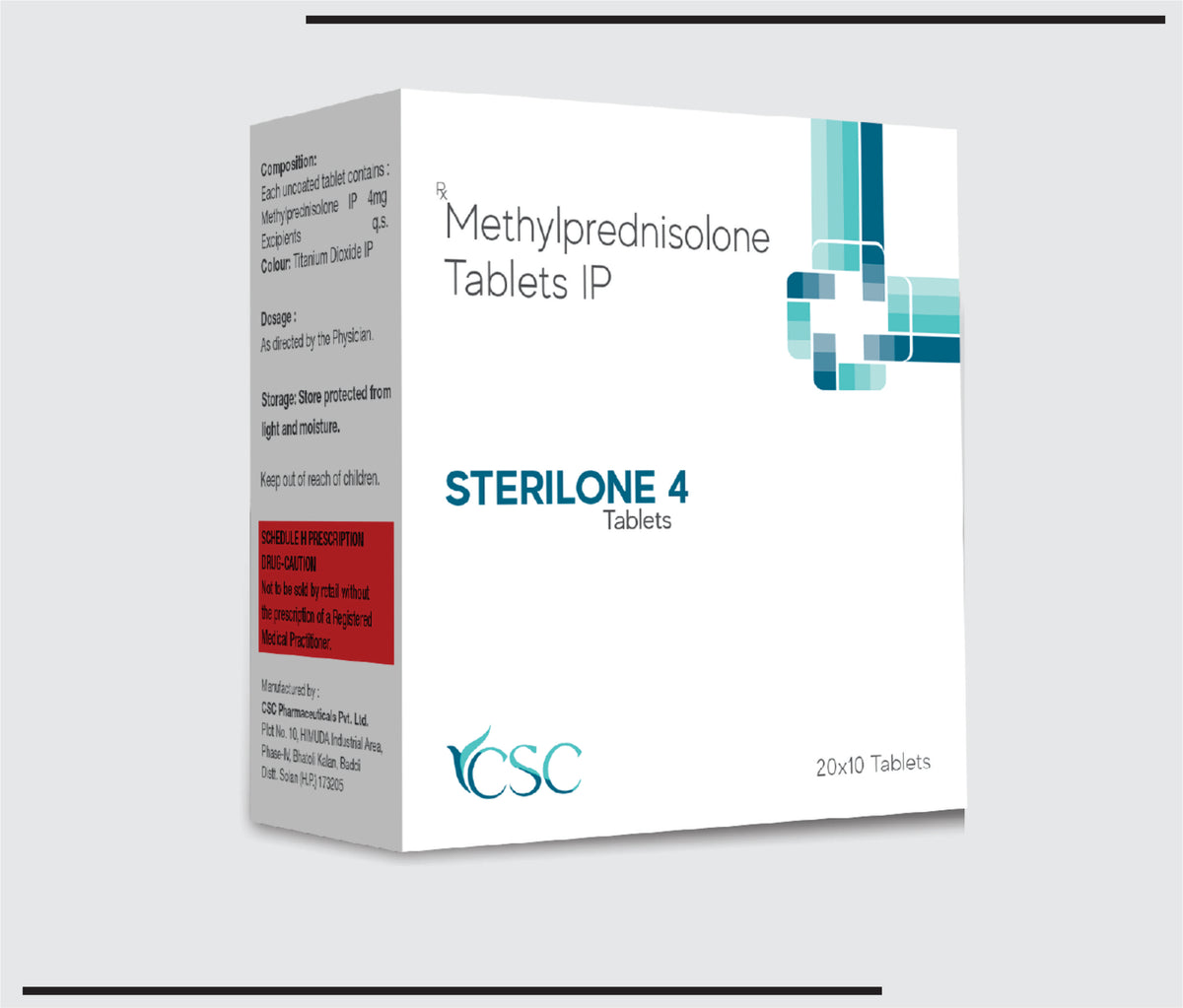 Sterilone 4 (20X10) Methylprednisolone 4 mg by Csc