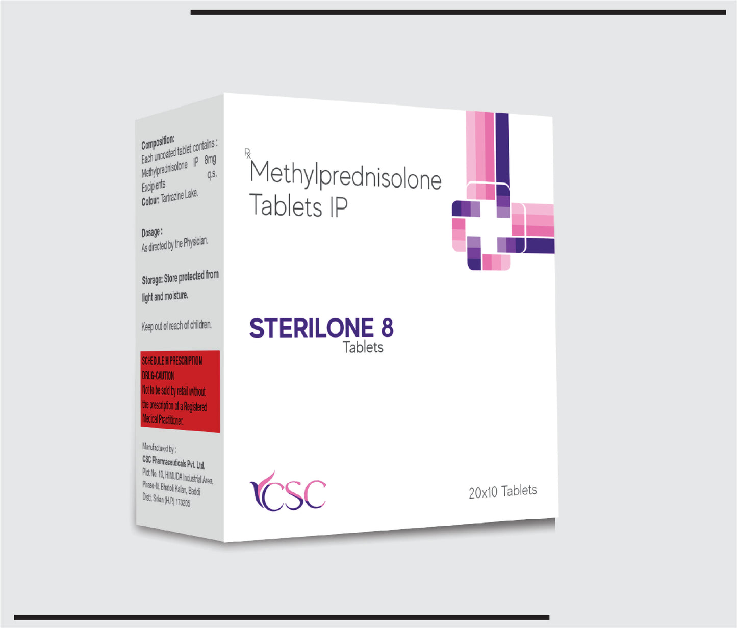Sterilone 8 (20X10) Methylprednisolone 8 mg by Csc