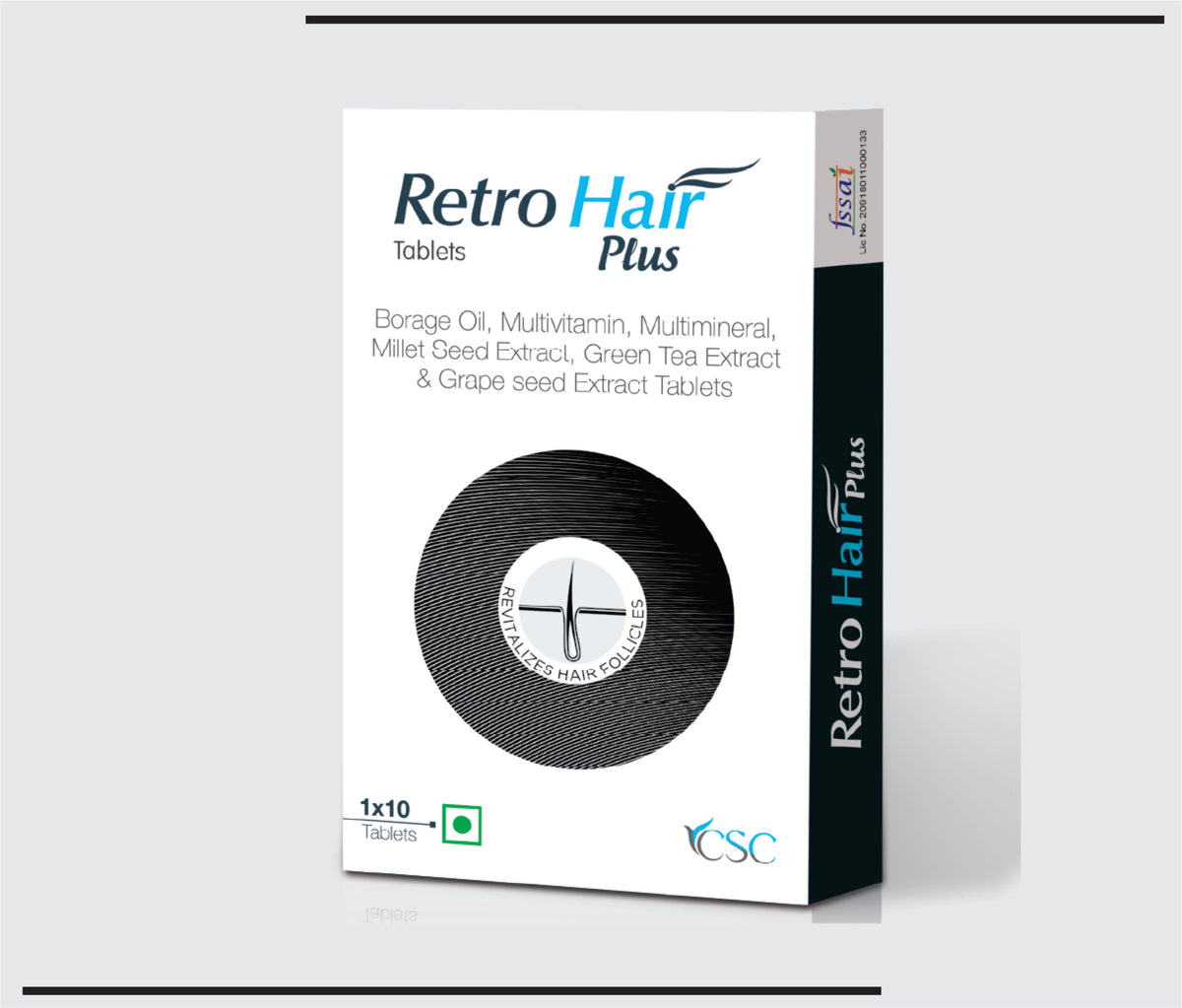 Retro Hair Plus (10x1x10) Biotin, Borage Oil, Multivitamin, Antioxidants by Csc