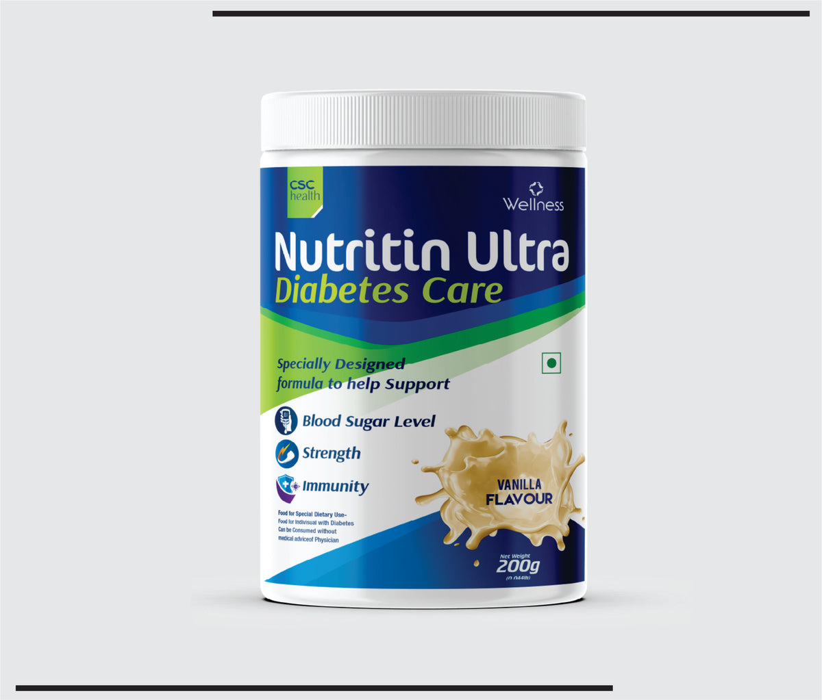 Nutritin Ultra Diabetic (200g) Whey Protein Powder by Csc
