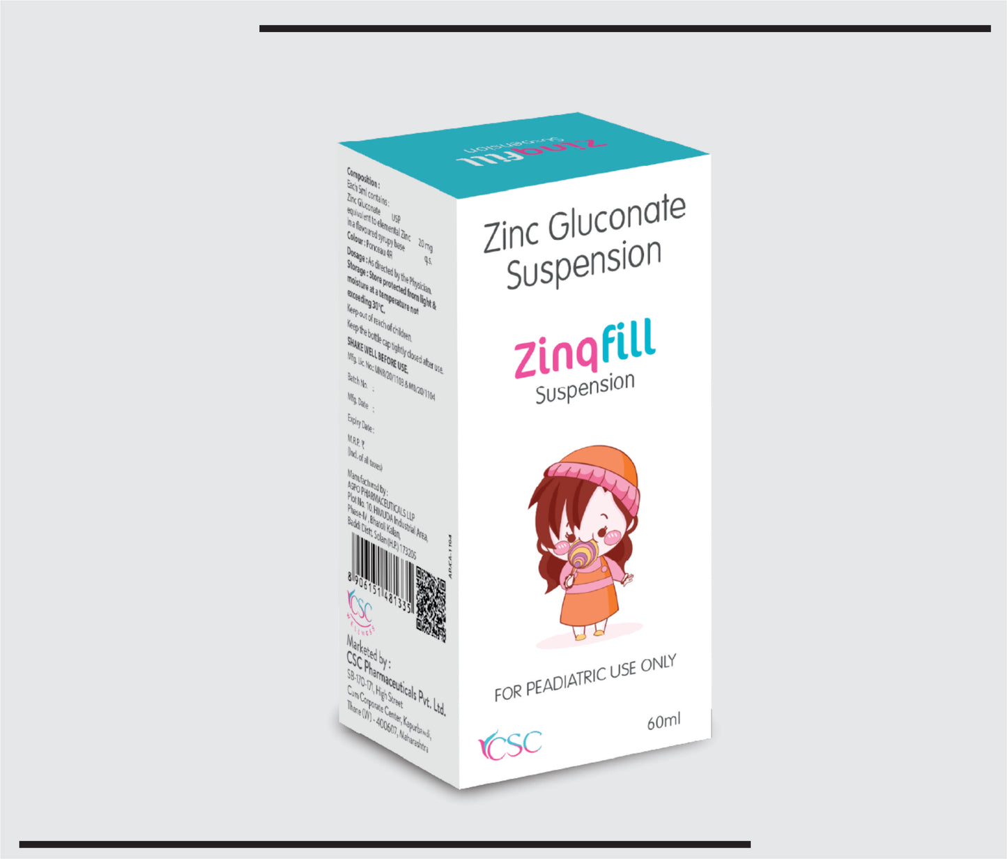 Zinqfill (60ml) Zinc Gluconate Susp by Csc