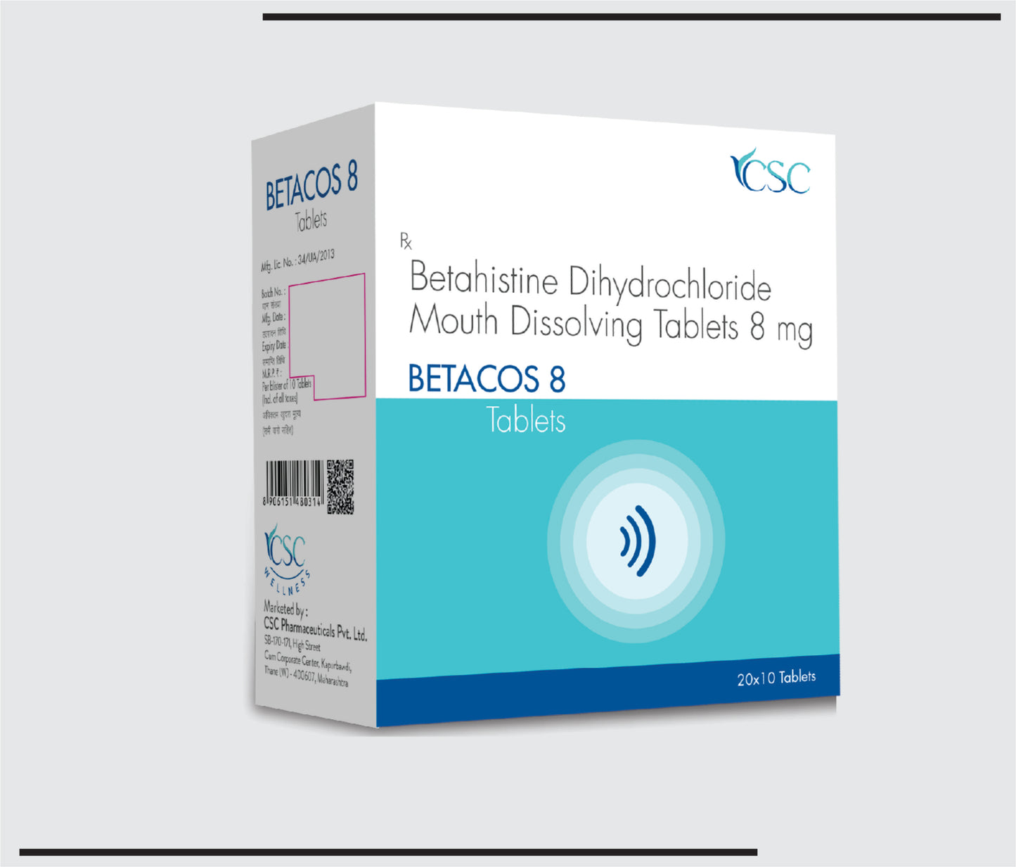 Betacos 8 (20x10) Betahistine I.P. 8 mg by CSC