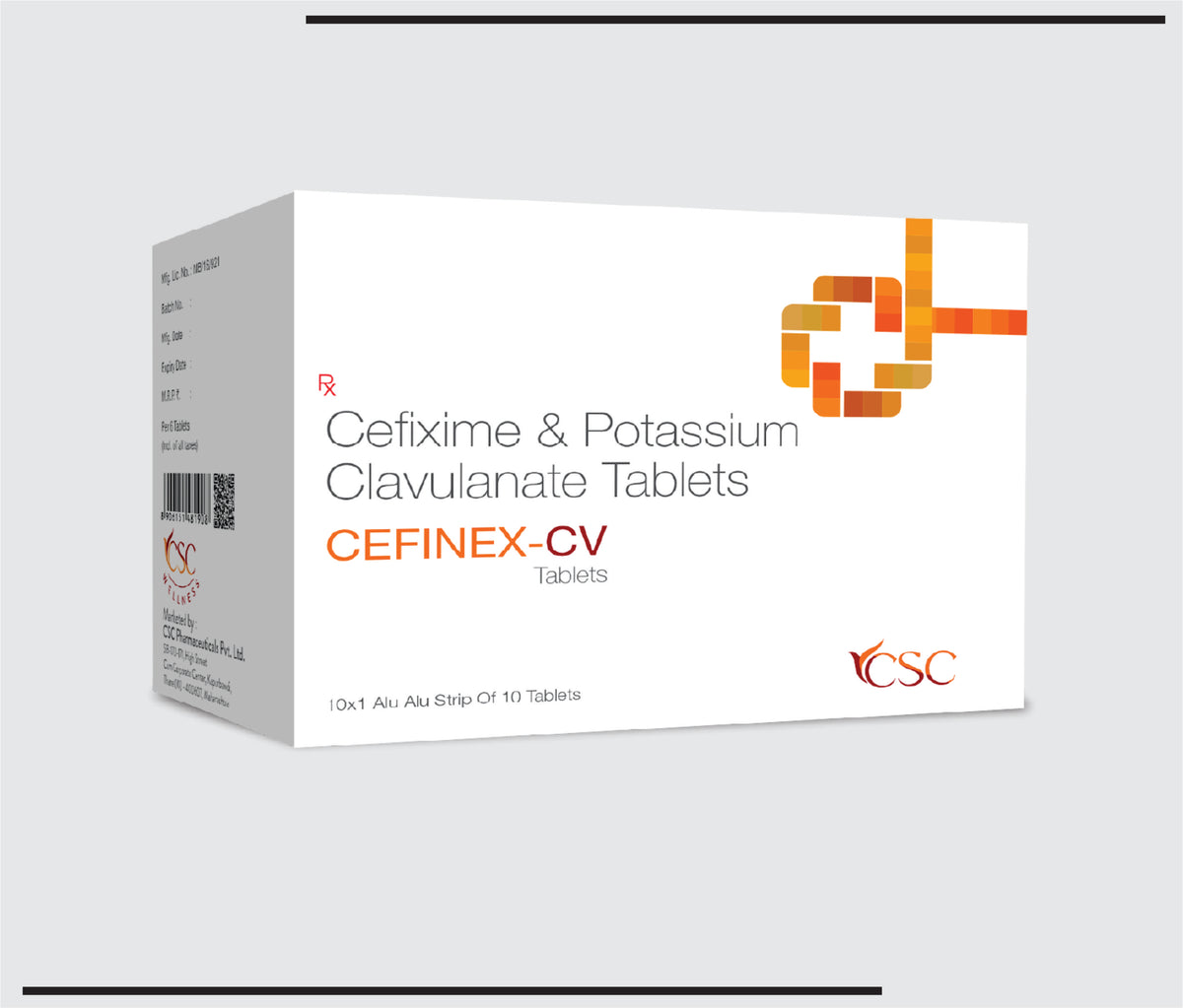 Cefinex CV (10x1x10) Cefixime 200 mg, Clavulanic Acid 125 mg by Csc