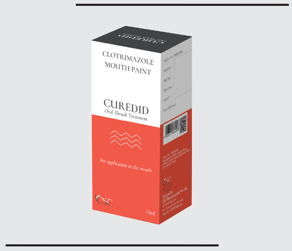 Curedid-Mouth Paint (15ml) Clotrimazole 1% w/v Mouth Paint by Csc