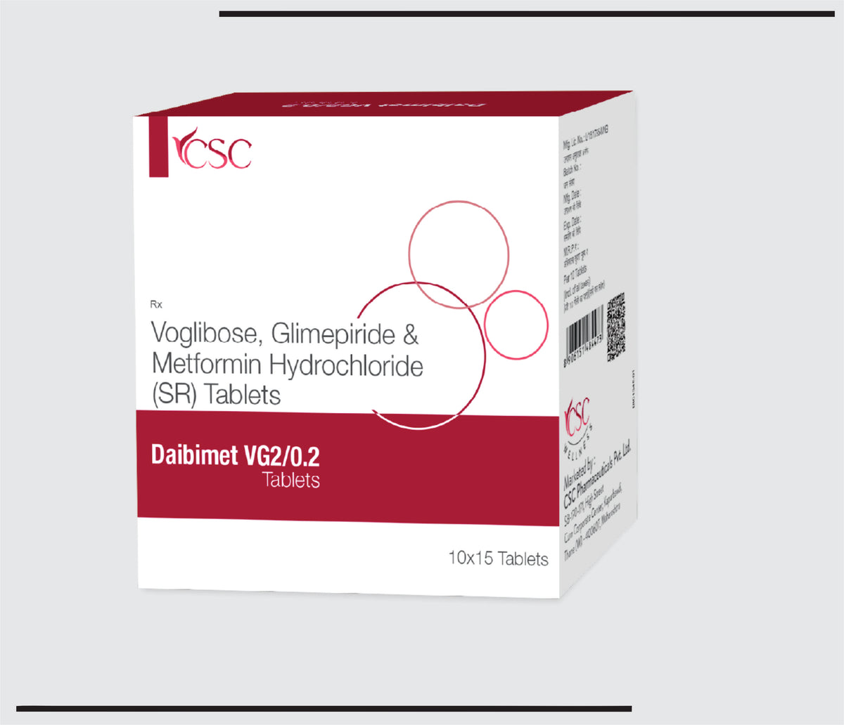 Daibimet VG2/0.2 (10x15) Metformin 500 mg, Glimepiride 2 mg, Voglibose 0.3 mg by Csc