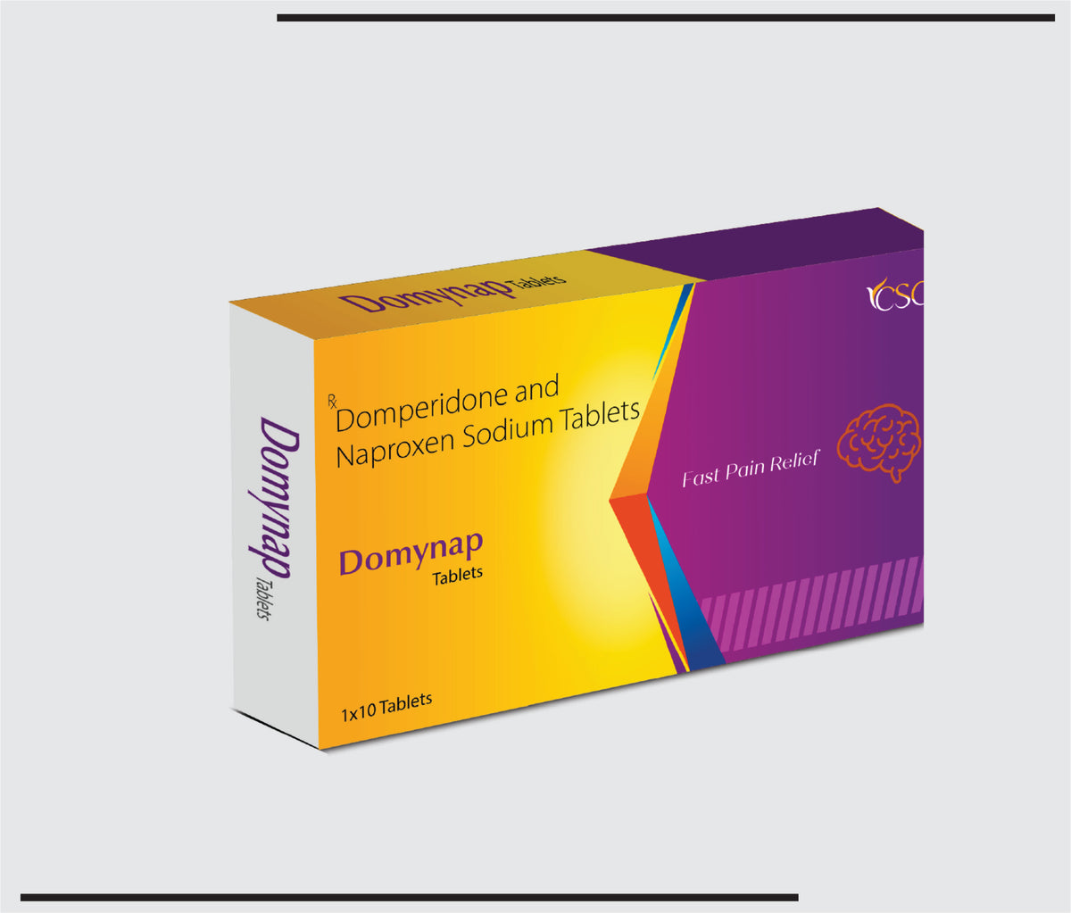 Domynap (10x1x10) Domperidone 10 mg, Naproxen 250 mg by Csc