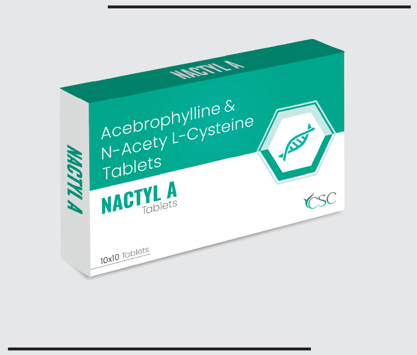 Nactyle A (10x1x10) Acebrophylline 100 mg+N -Acetyle L-Cysteine 600 mg by CSC