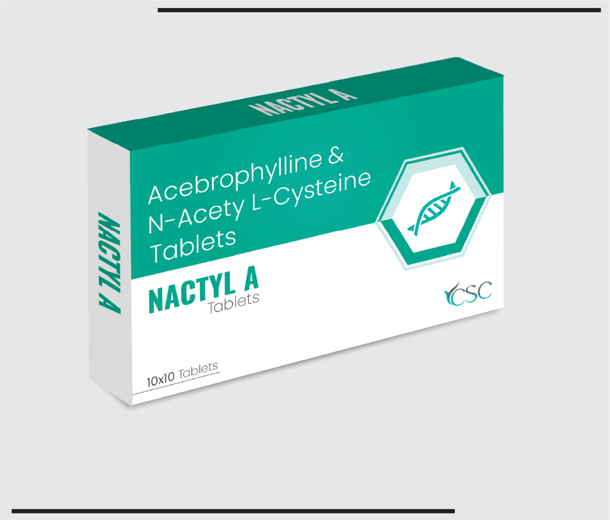 Nactyle A (10x1x10) Acebrophylline 100 mg, N-Acetyl L-Cysteine 600 mg by Csc