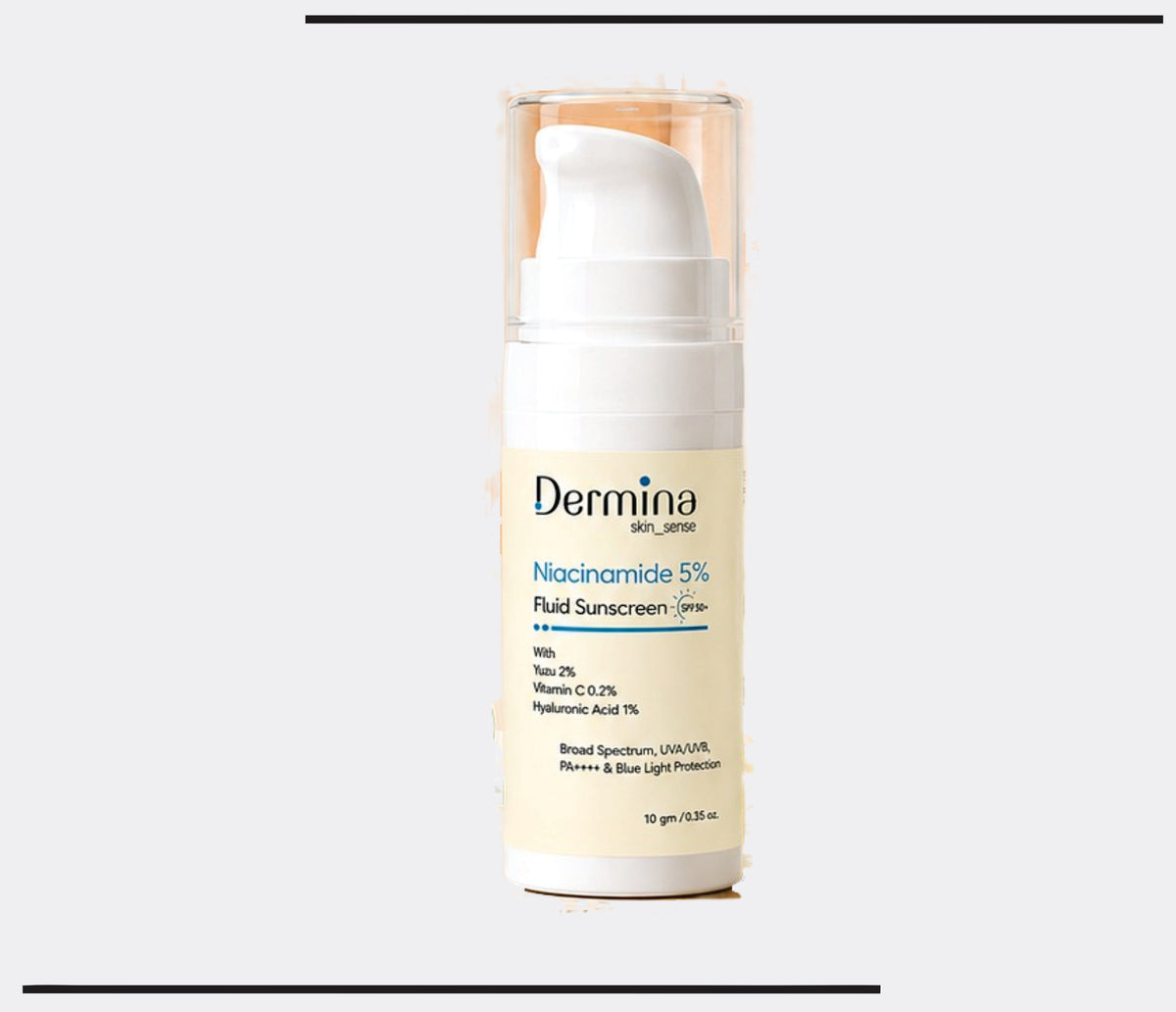 Niacinamide 5% Fluid Sunscreen SPF 50 (50 gm ) Niacinamide 5%, Yuzu 2%, Vitamin C 0.2%, Hyaluronic Acid 1% Fluid Sunscreen SPF 50 by Csc