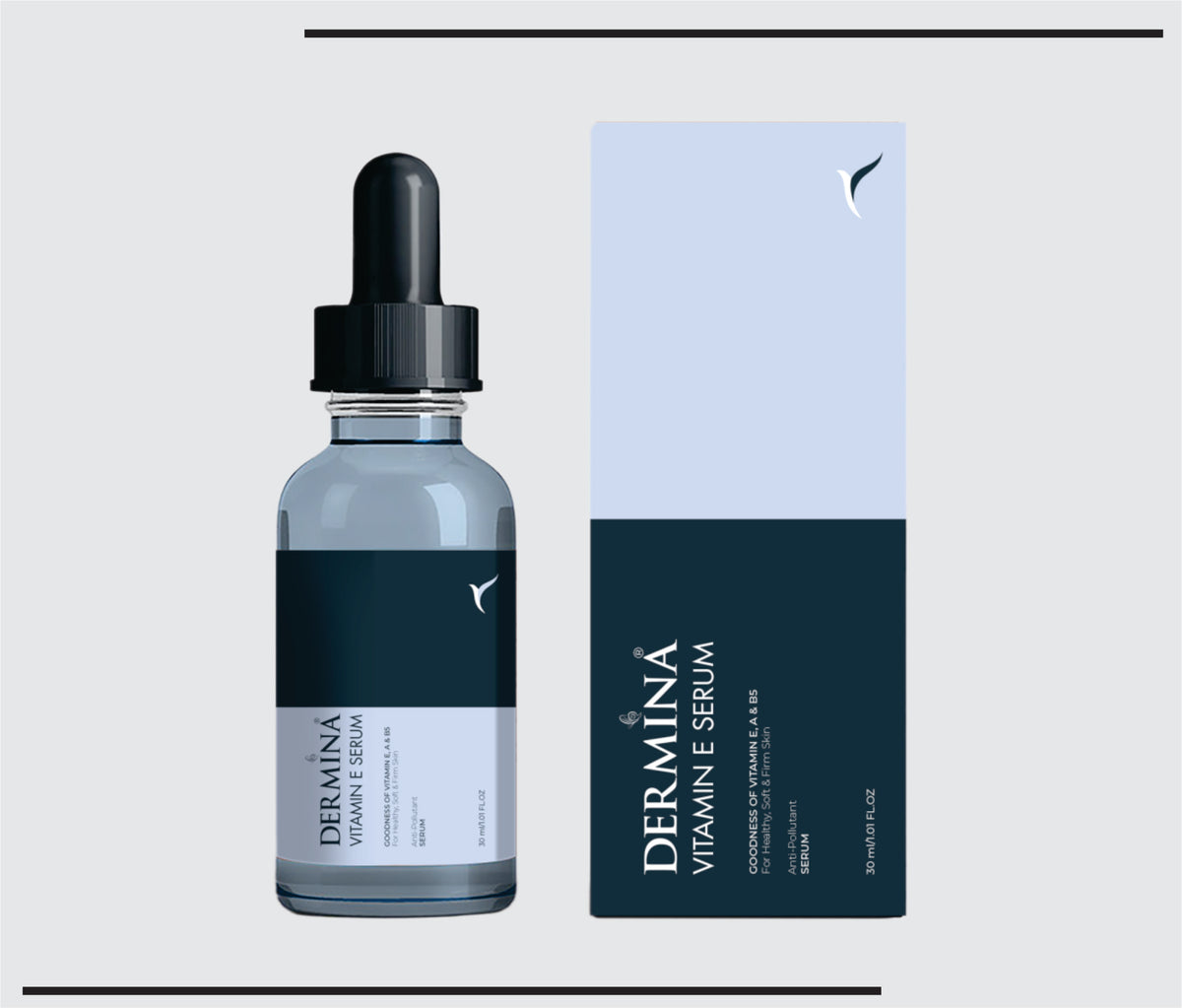 Dermina Vitamin E Serum 30ml Old (30 ml) Vitamin E Acetate 3.5%, Jojoba Seed Oil 0.5%, Sesame Oil 0.5%, Dexpanthenol 1.0%, Vitamin A Palmitate 0.2%, Aloe Vera Extract 200X 0.02% Serum by Csc