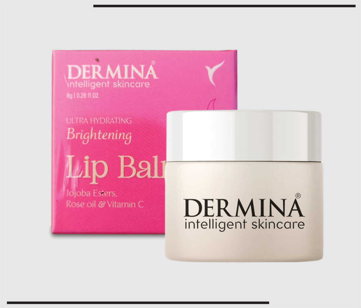 Dermina Lip Balm (8g) Jojoba Esters, Rose Oil, Ascorbic Acid Lip Balm by Csc