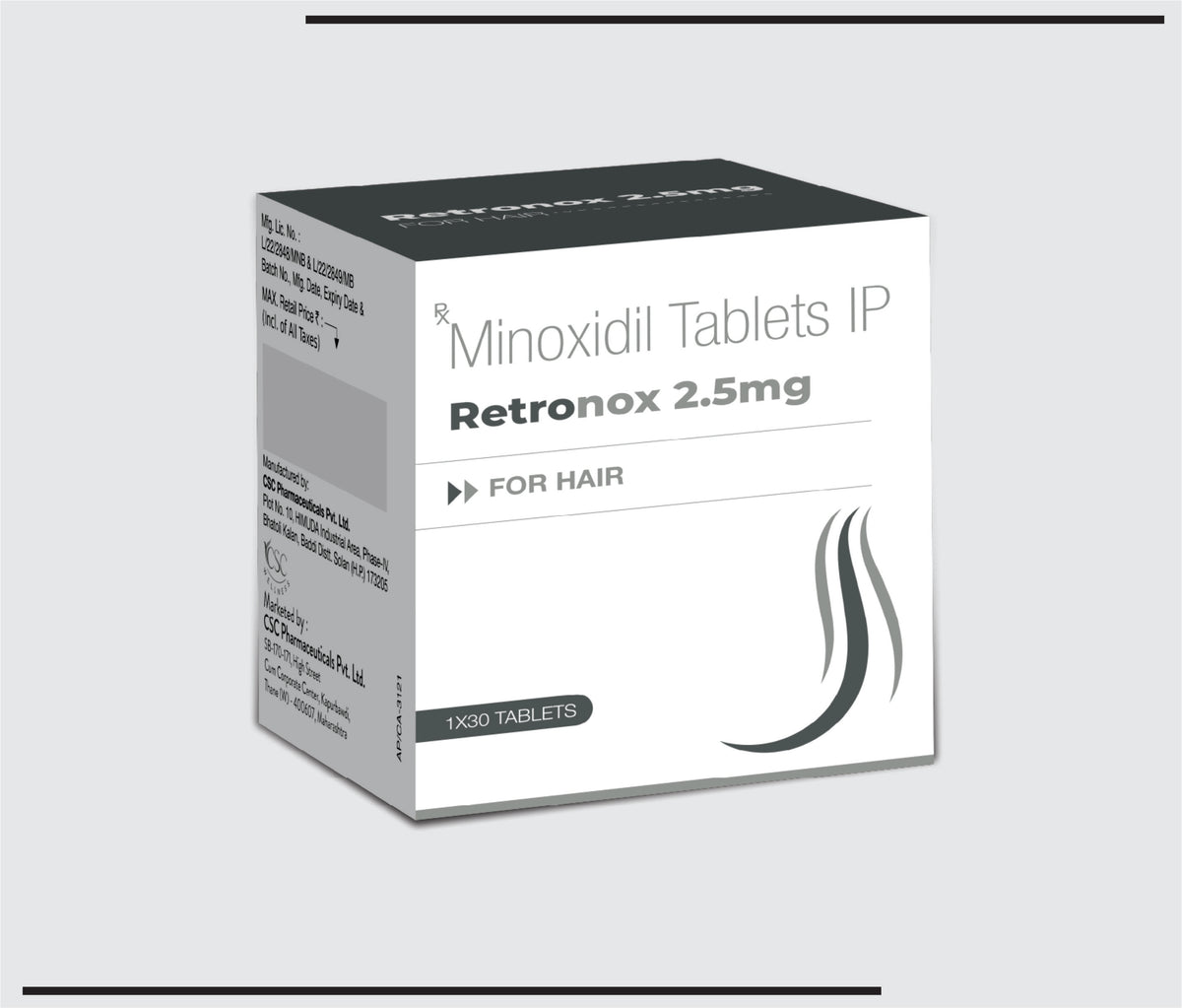 Retronox 2.5 mg (1x30) Minoxidil 2.5 mg Tab by Csc