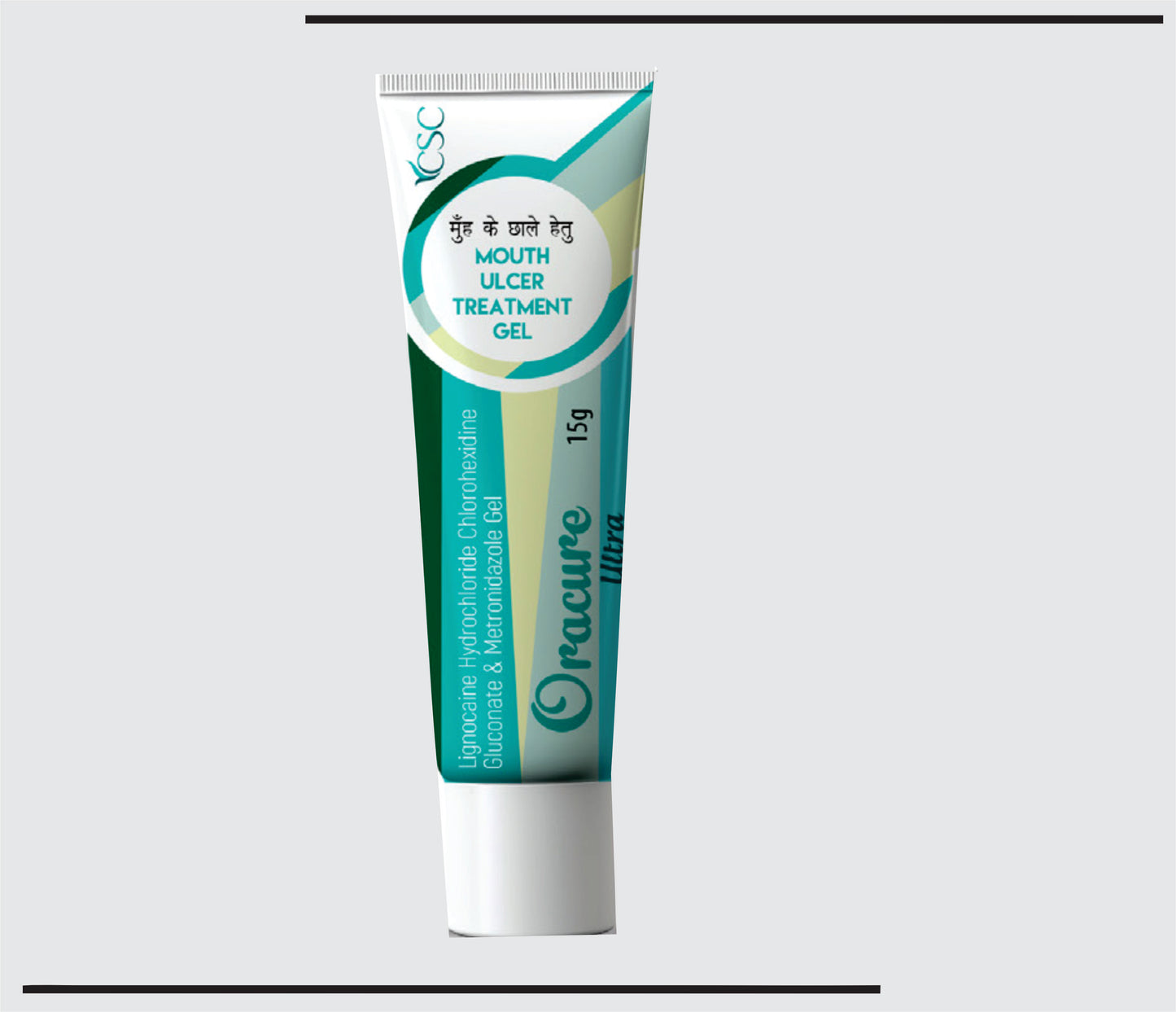Oracure Ultra Gel 15 gm (15 gm ) Chlorhexidine Gluconate Solution IP 1.0% + Lignocaine HCl-2.0% w/w+Metronidazole IP 1.0% w/w+ Gel Base by CSC
