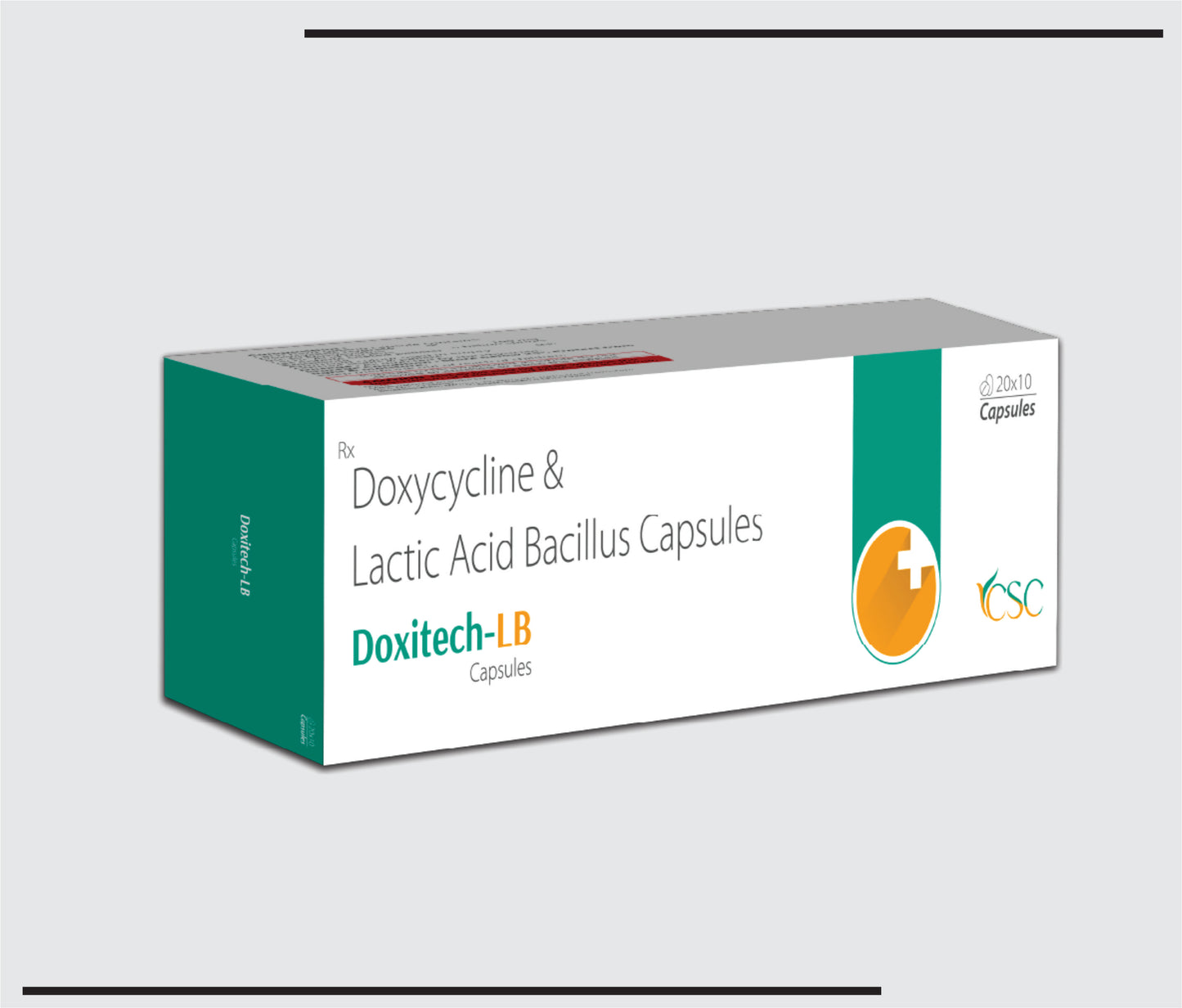 Doxytech LB (10x15) Doxycycline 100 mg, Lactic Acid Bacillus 5 Million by Csc