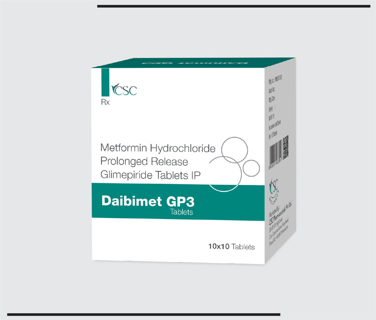Daibimet GP3 (10x10) Metformin 500 mg, Glimepiride 3 mg by Csc