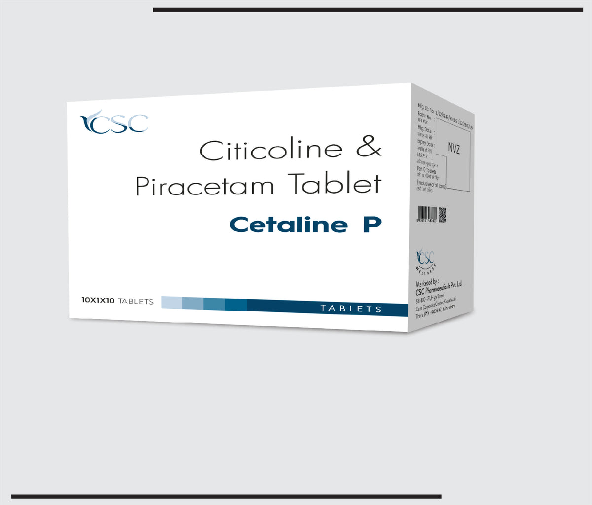 Cetaline P (10x1x10) Citicoline Sodium 500 mg, Piracetam 800 mg by Csc