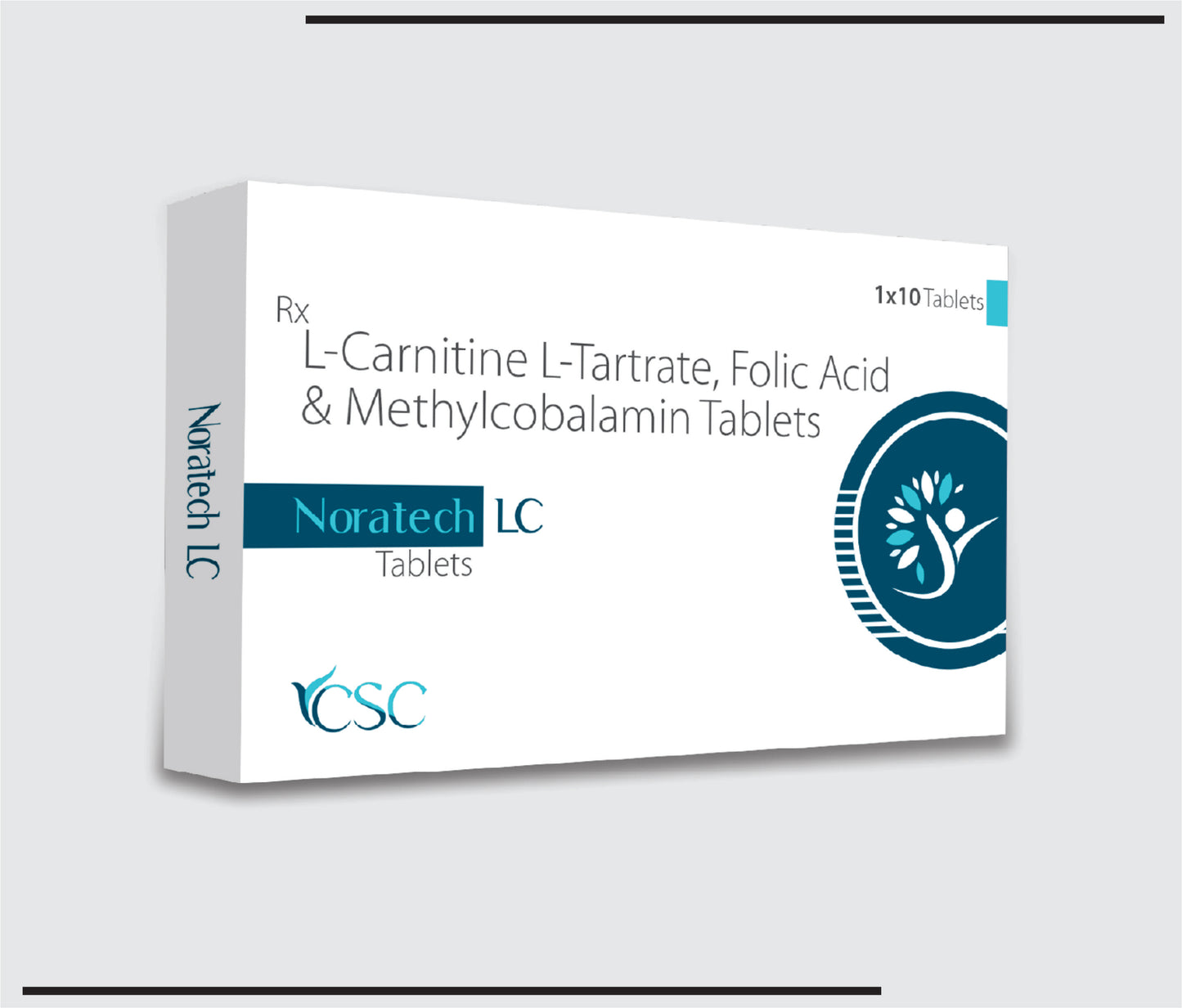 Noratech LC (10x1x10) L-Carnitine L-Tartrate eq. to L-Carnitine 500 mg +Methylocobalmin 1500 mcg + Folic Acid 1.5 mg by CSC