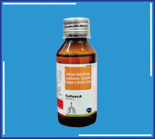 Cuflost-A Syrup 100Ml ( Terbutaline Sulphate 1.25 Mg. + Ambroxol Hcl 15 Mg + Guaiphenesin 50Mg. ) pack 100ml by Kemsyn