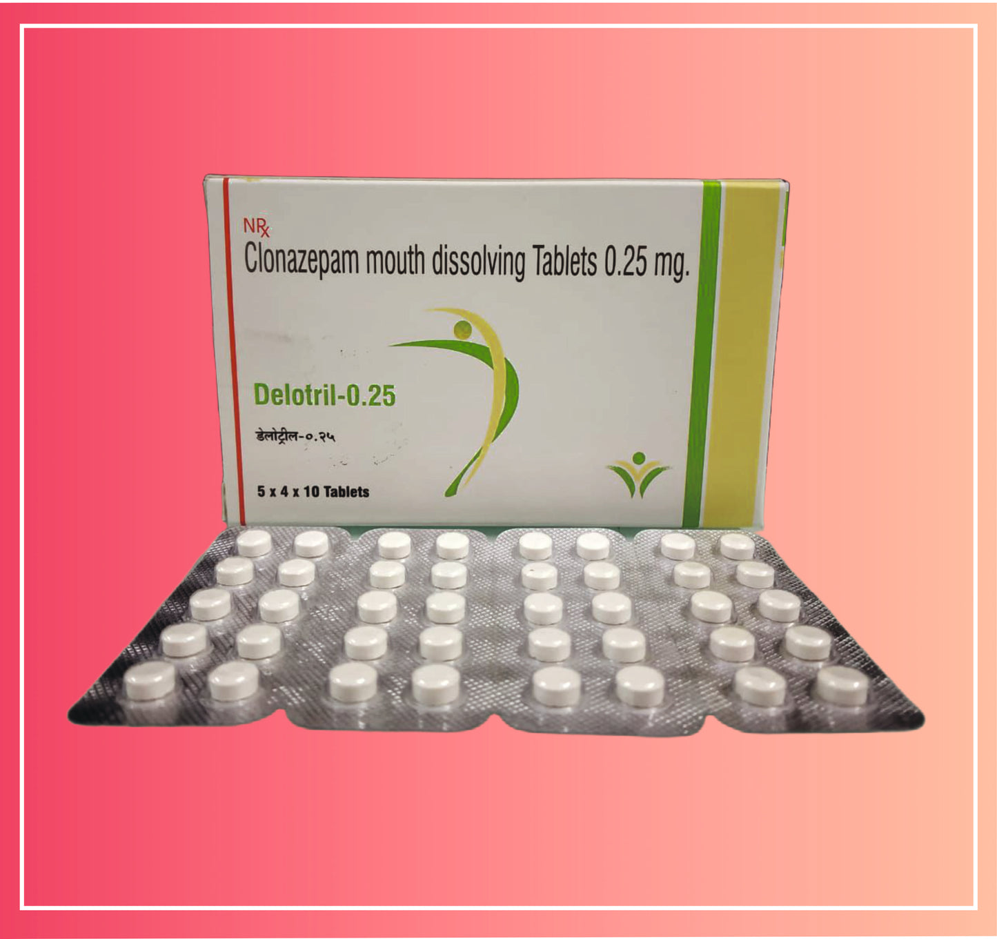 Clonazepam 0.25 (Md) {Rate of 10 Tab} by Dellwich