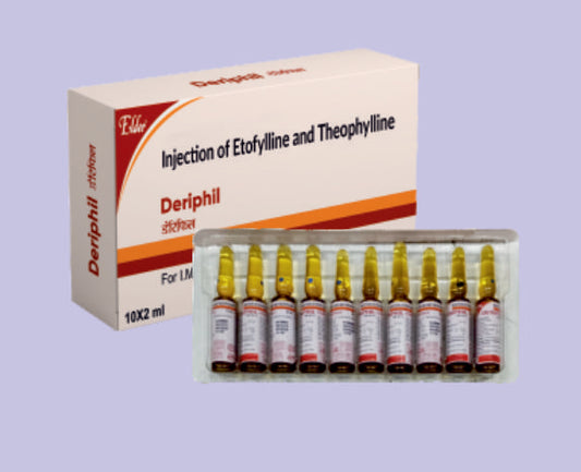 DERIPHIL INJ 2ML ( Etofylline 169.4mg,Theophyline 50.6mg (Leaflet Inside) ) by Elder