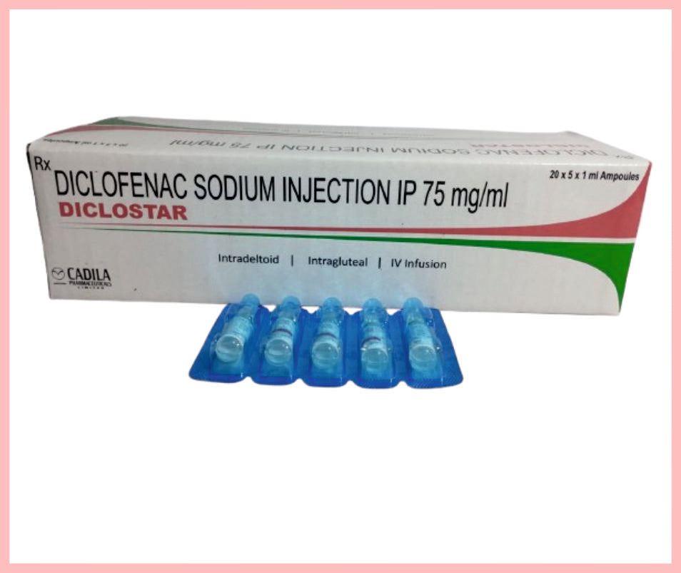 Diclostar 1 Ml Inj. 1 Ml ( Diclofenac Sodium Inj. Ip 75 Mg/Ml ) By Cadila
