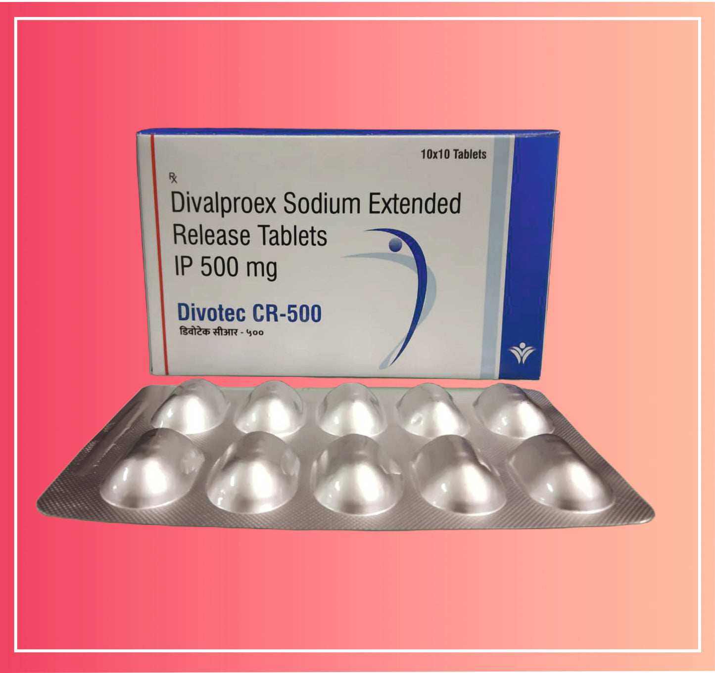 Divalproex Sodium Eq. To Valproic Acid 500 pack of 10x10 Tab by Dellwich