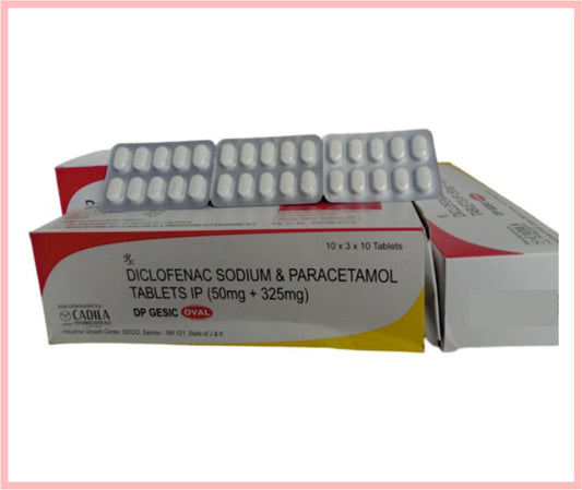 Dp Gesic Oval Tab. 10 T ( Diclofenac Sodium Ip 50Mg + Paracetamol Ip 325 Mg ) By Cadila