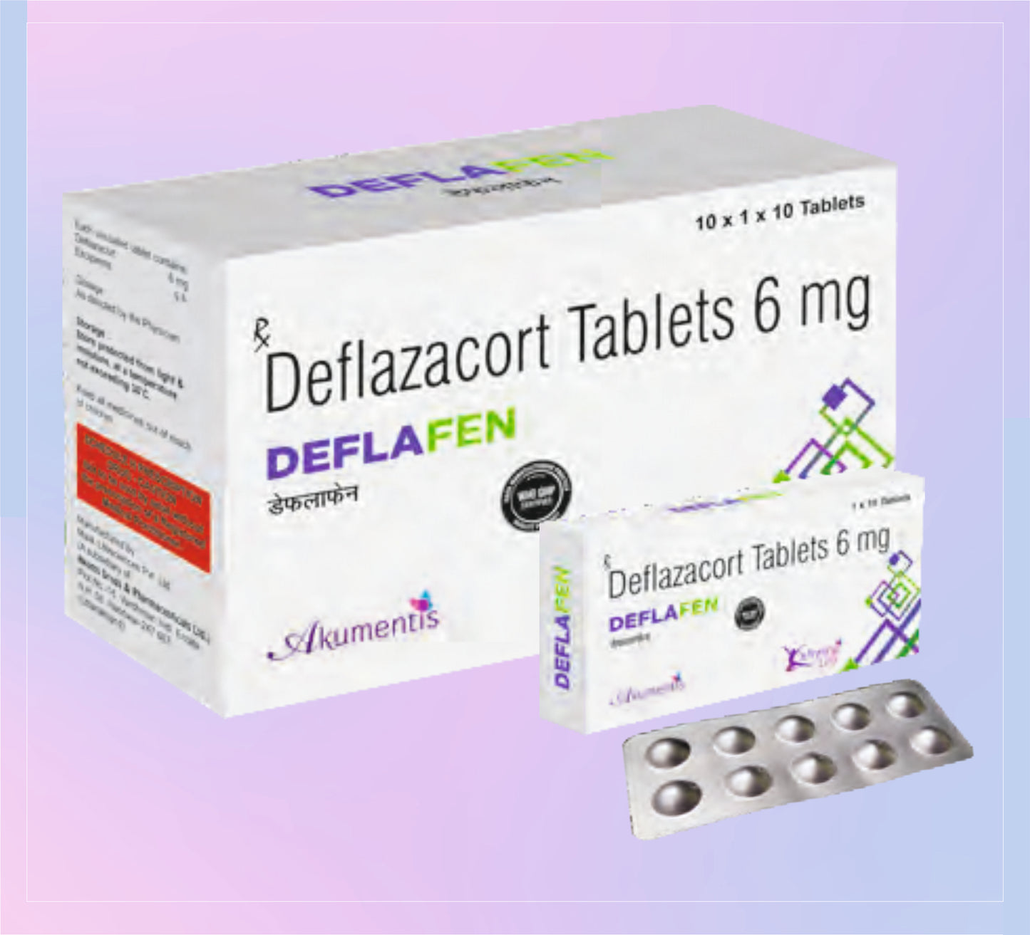 Deflafen Tab (Al) 10x1x10 Deflazacort 6 Mg by Akumentis
