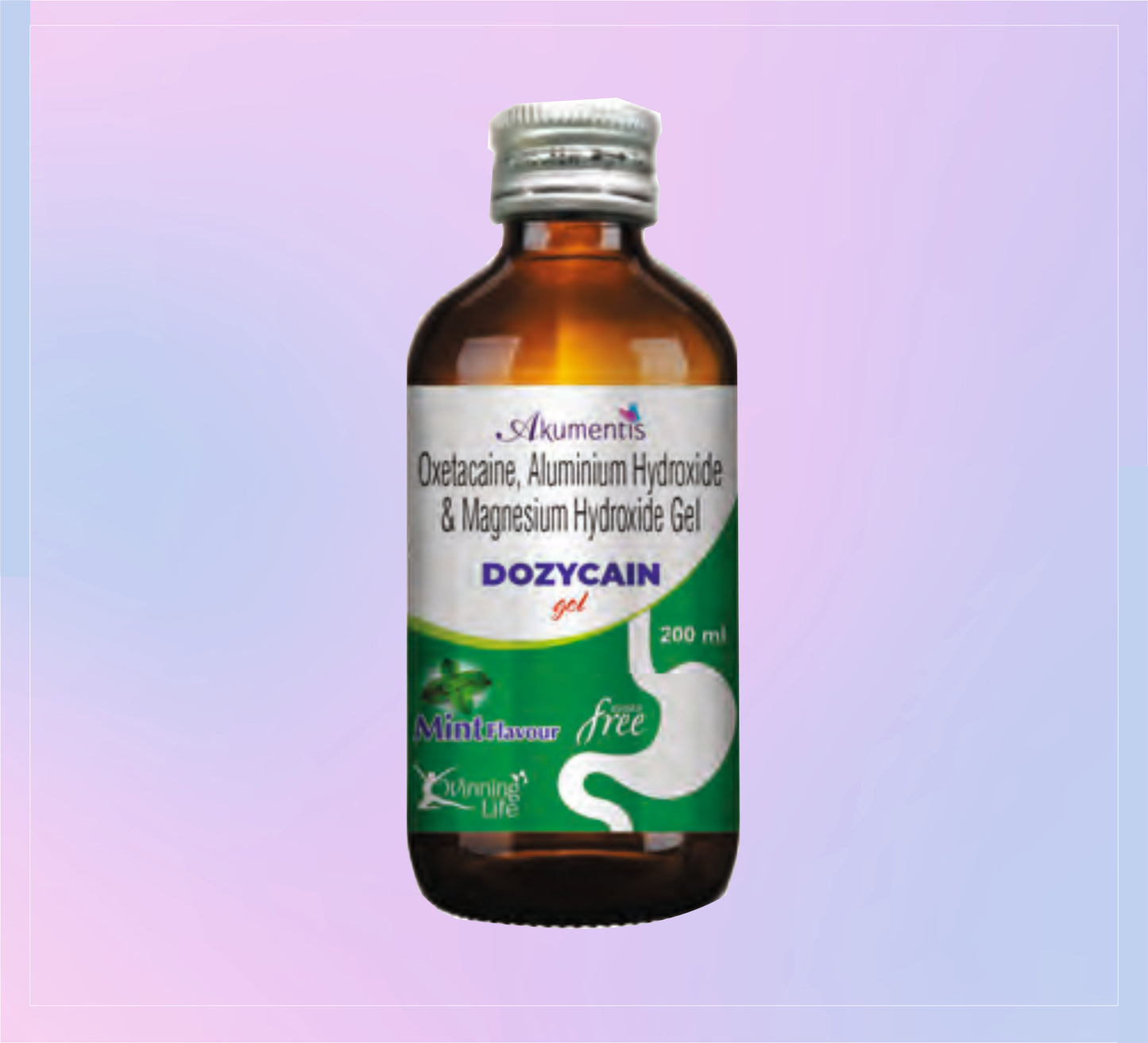 Dozycain 200Ml 1x200ML Oxetacaine 10 Mg + Aluminium Hydroxide 0.291 G + Magnesium Hydroxide 98 Mg by Akumentis