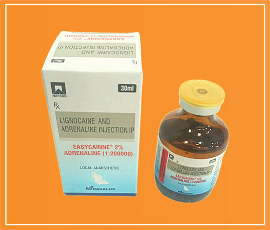Easycainne 2% Adrenaline 30 Ml ( Lidocaine (2% W/V) + Adrenaline (0.005Mg) ) by Naprod
