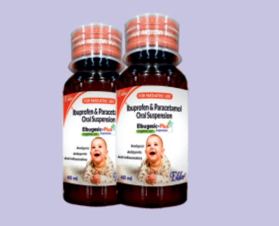ELBUGESIC PLUS SUSPN 60ML ( Ibuprofen 100 mg & Paracetamol 162.5 mg ) by Elder