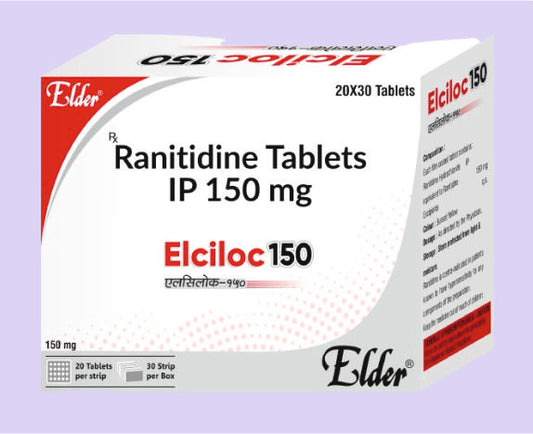 ELCILOC 150 TABS 30'S ( Ranitidine 150mg ) by Elder