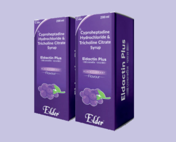 ELDACTIN PLUS SYP (BC) 200ML ( Cyprohetaptadine Hcl 1.5 mg, Tricholine Citrate 55mg Supsn ) by Elder