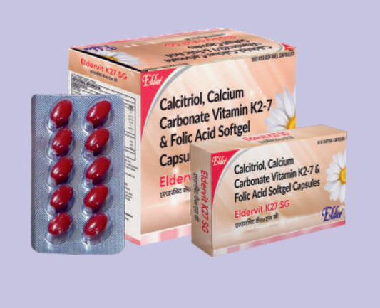 ELDERVIT  K27 SOFTGLES 10'S ( Calcitrol, Calcium Carbonate, Vitamin K27& Folic Acid SG ) by Elder