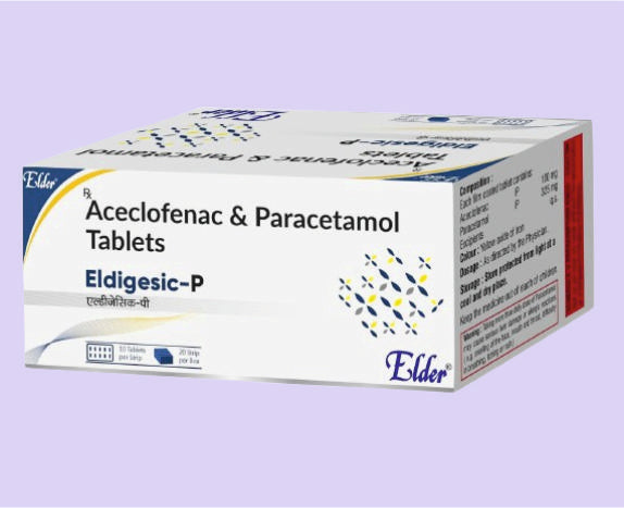 ELDIGESIC  P  TAB 20X10 ( Aceclo 100mg,Para 325mg ) by Elder