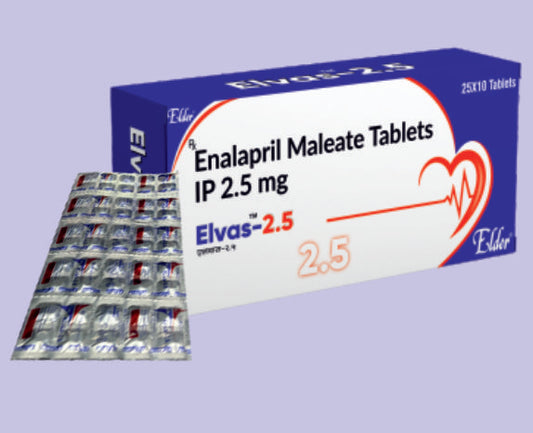 ELVAS 2.5  TAB 10'S ( Enalapril IP 2.5mg ) by Elder
