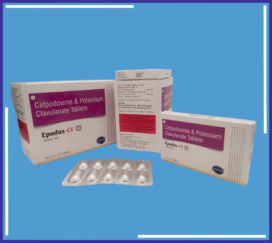 Epodox-Cv Tablet ( Cefpodoxime 200Mg + Clavulanic Acid 125Mg ) pack 10x1x10 by Kemsyn