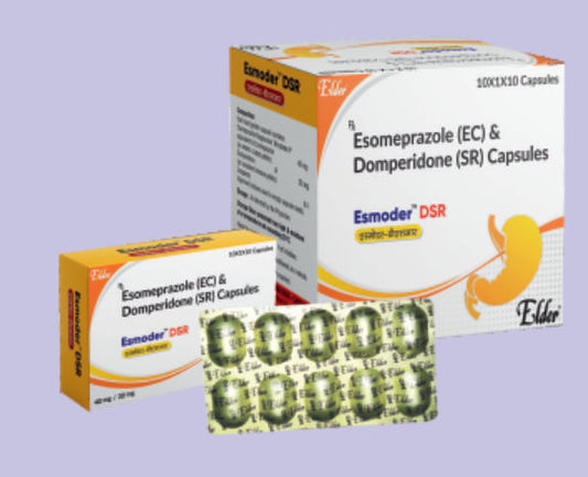 ESMODER DSR CAP (20/30 MG) 10'S ( Esomeprazole 20 MG + Domperidone 30 MG 
 ) by Elder