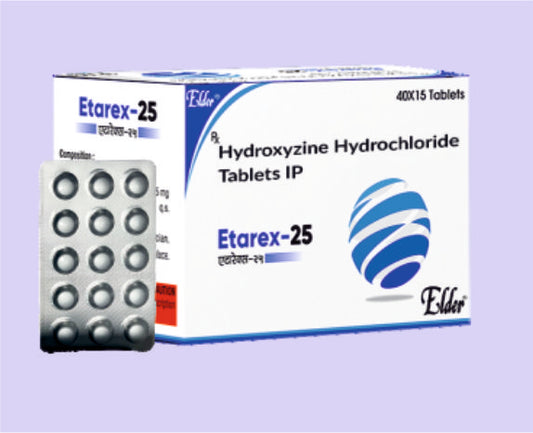 ETAREX  25 TABS 15'S ( Hydroxyzine 25mg ) by Elder