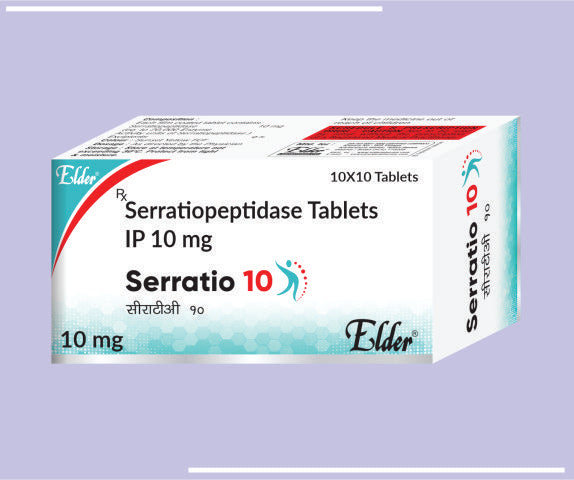 Serratio 10 Tabs (10X10) Serratiopeptidase 10 Mg Tab By Elder